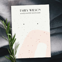 ABSTRAKT CERAMIC  PEACH STUD EARRING VISNING VISITKORT