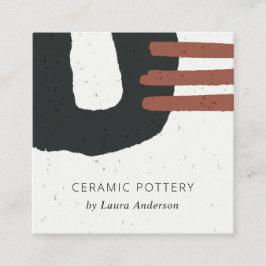 ABSTRAKT CERAMIC STRUKTUR BLACK RUST CHIC SPECKELL FYRKANTIGT VISITKORT