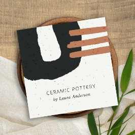 ABSTRAKT CERAMIC STRUKTUR CHIC BLACK RUST SPECKELL FYRKANTIGT VISITKORT