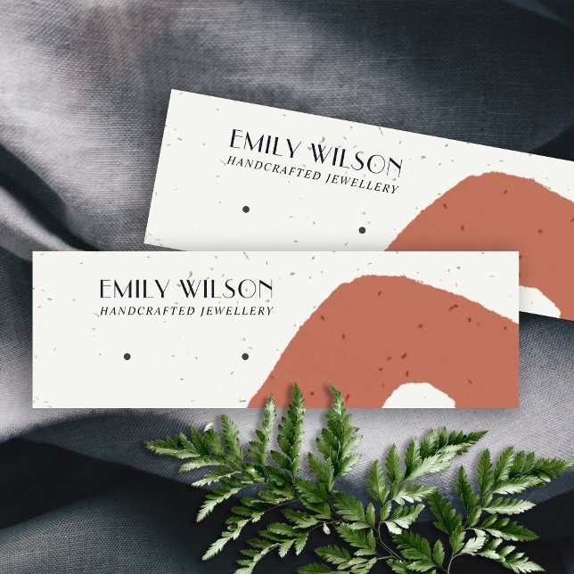 ABSTRAKT CERAMIC TERRACOTTA STUD EARRING VISNING MINI VISITKORT (Skapare uppladdad)