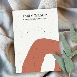 ABSTRAKT CERAMIC TERRACOTTA STUD EARRING VISNING VISITKORT