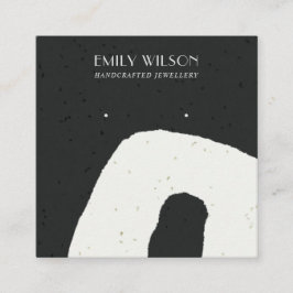 ABSTRAKT CERAMISK SVART VITTSTUD VID VARANDE VISNI FYRKANTIGT VISITKORT