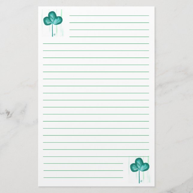 Abstrakt chain pull Painting Shamrock Stationery Brevpapper (Framsida)