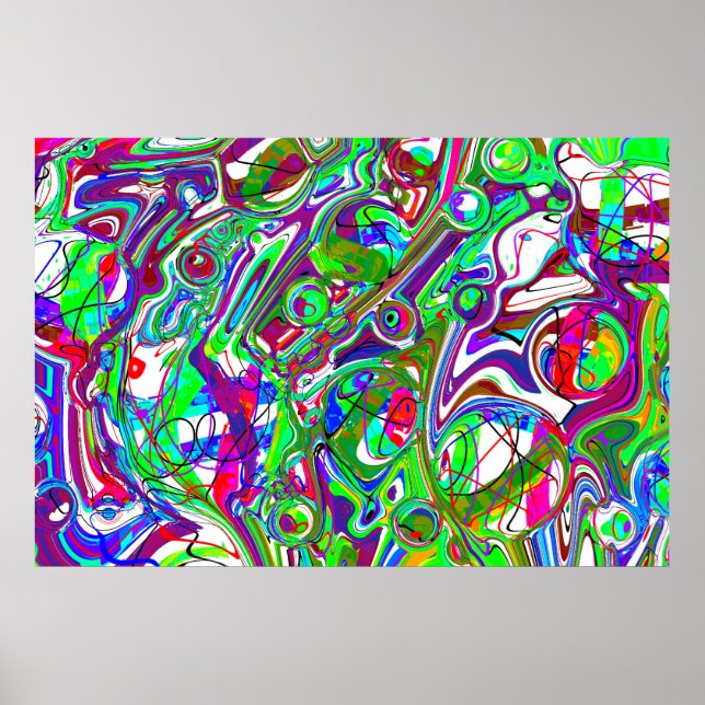 Abstrakt Chaos Colorful Art Poster (Framsidan)