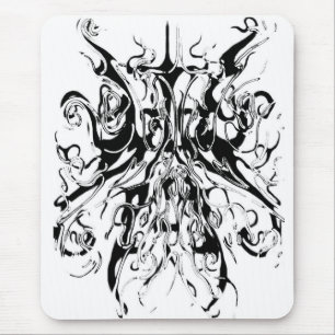 Abstrakt Chaos-stamdesign - svartvitt Musmatta