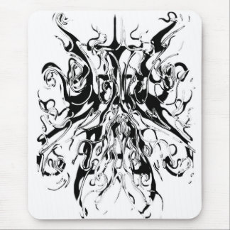 Abstrakt Chaos-stamdesign - svartvitt Musmatta