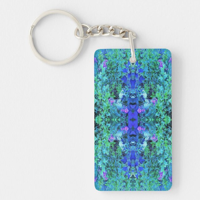 Abstrakt Chartreuse och Blue Foliage Mönster (Framsidan)