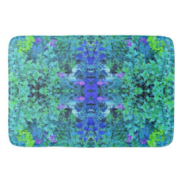 Abstrakt Chartreuse och Blue Foliage Mönster Badrumsmatta