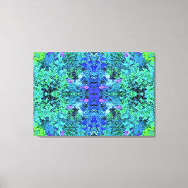 Abstrakt Chartreuse och Blue Foliage Mönster Canvastryck