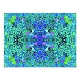 Abstrakt Chartreuse och Blue Foliage Mönster Fototryck