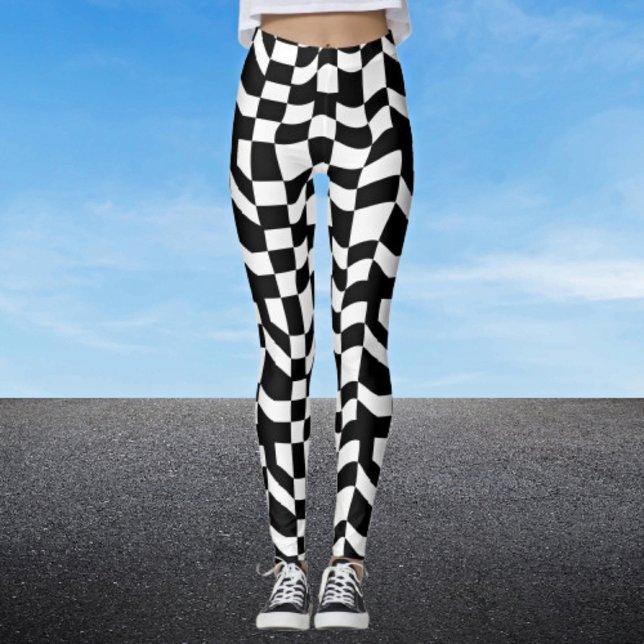 Abstrakt Checker Patterning Leggings - Wearable Ar (Skapare uppladdad)