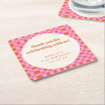 Abstrakt Checker Rosa Anpassningsbar 21:a födelsed Underlägg Papper Kvadrat<br><div class="desc">Anpassningsbar för abstrakt Checkered Art Rosa Orange  21 Birthday Tack Square Papper Underlägg</div>