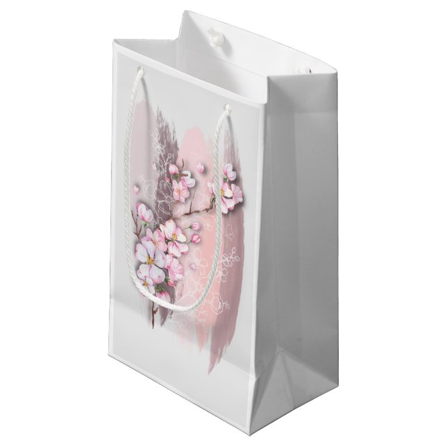 Abstrakt Cherry Blommars Small Gift Bag (Framsidan Vinklad)