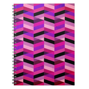 Abstrakt Chevron/Herringbone Lila och våldsam Anteckningsbok