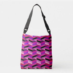 Abstrakt Chevron/Herringbone Lila och våldsam Axelväska