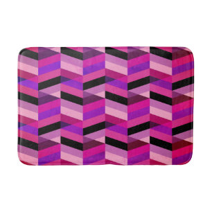 Abstrakt Chevron/Herringbone   Lila och våldsam Badrumsmatta