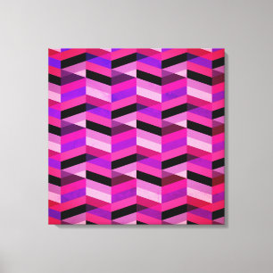 Abstrakt Chevron/Herringbone Lila och våldsam Canvastryck
