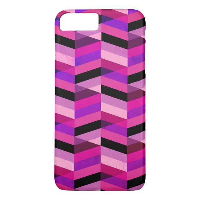 Abstrakt Chevron/Herringbone | Lila och våldsam Case-Mate iPhone Skal (Baksida)