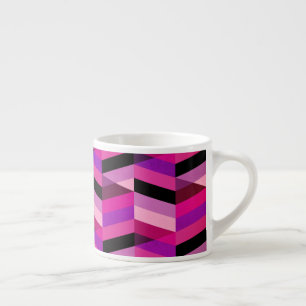 Abstrakt Chevron/Herringbone   Lila och våldsam Espressomugg