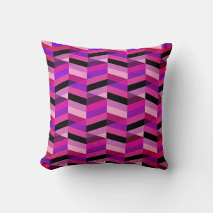 Abstrakt Chevron/Herringbone Lila och våldsam Kudde