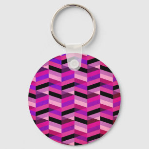 Abstrakt Chevron/Herringbone Lila och våldsam Nyckelring
