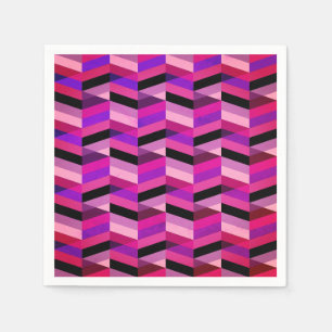 Abstrakt Chevron/Herringbone Lila och våldsam Pappersservett