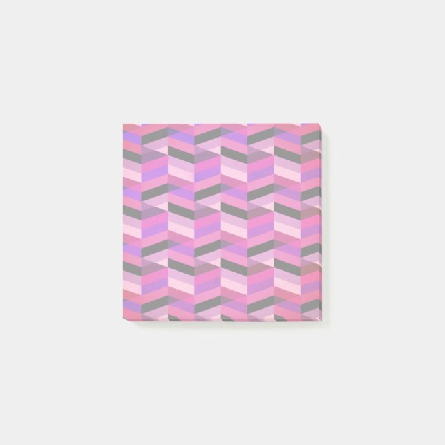 Abstrakt Chevron/Herringbone | Lila och våldsam Post-it Block (Framsida)