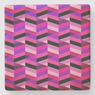 Abstrakt Chevron/Herringbone   Lila och våldsam Stenunderlägg