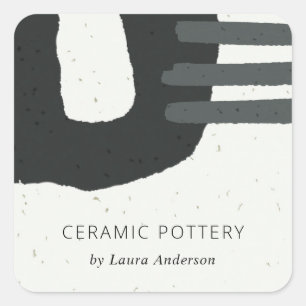 ABSTRAKT CHIC CERAMIC STRUKTUR BLACK WHITE SPECKEL FYRKANTIGT KLISTERMÄRKE