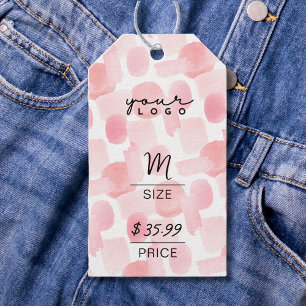 Abstrakt Chic Rosa QR Garment Prisa Märkre Presentetikett