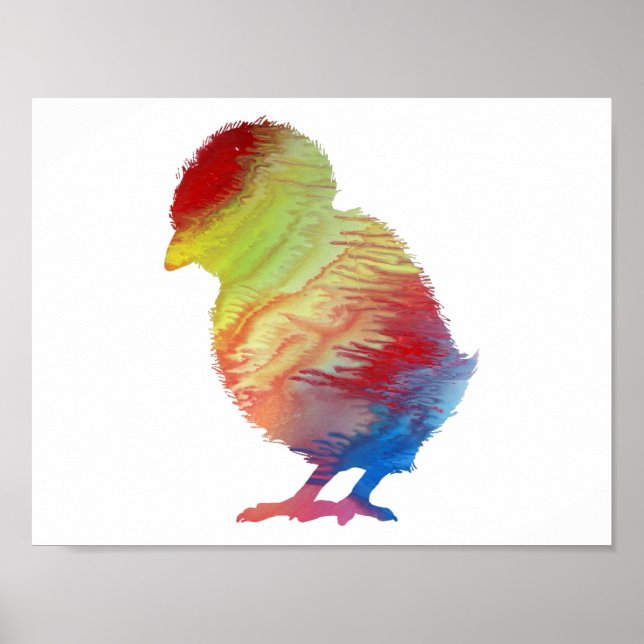 Abstrakt Chick Silhouette Poster (Framsidan)