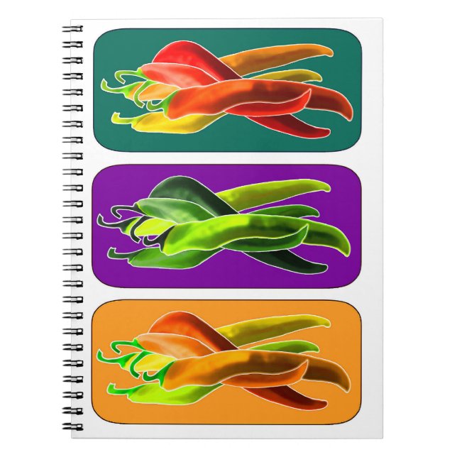 Abstrakt Chiles bärbara dator Anteckningsbok Med Spiral (Framsidan)
