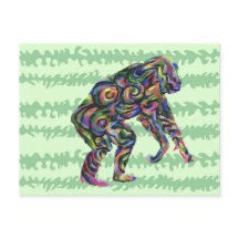 Abstrakt Chimpanzee Art-vykort