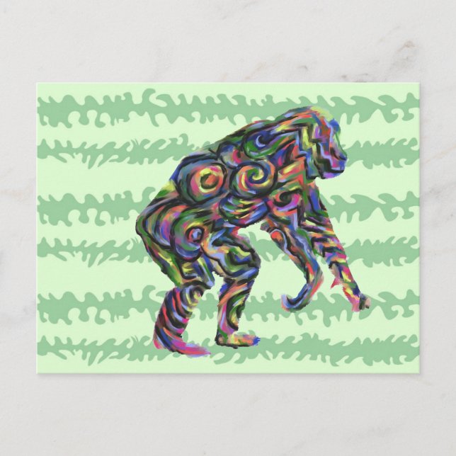 Abstrakt Chimpanzee Art-vykort Vykort (Framsida)