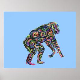Abstrakt Chimpanzee Poster