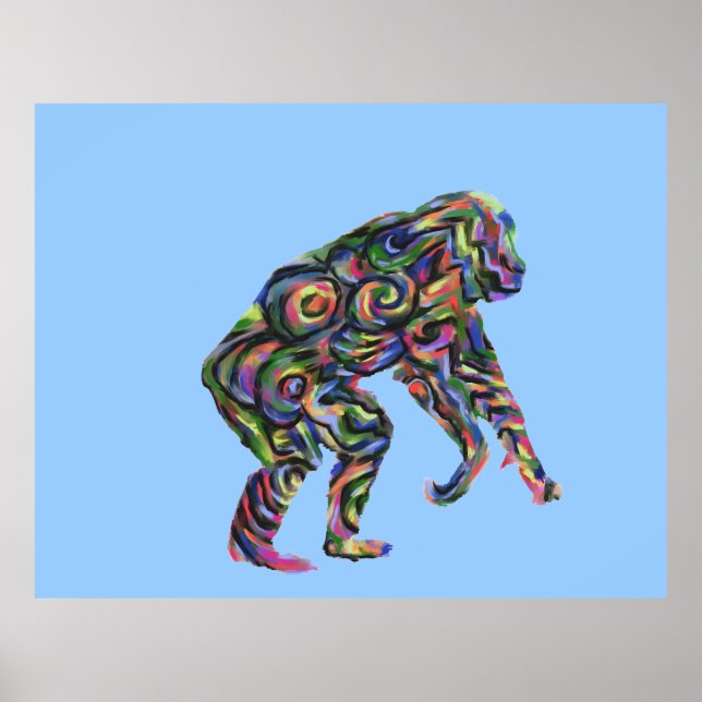 Abstrakt Chimpanzee Poster (Framsidan)