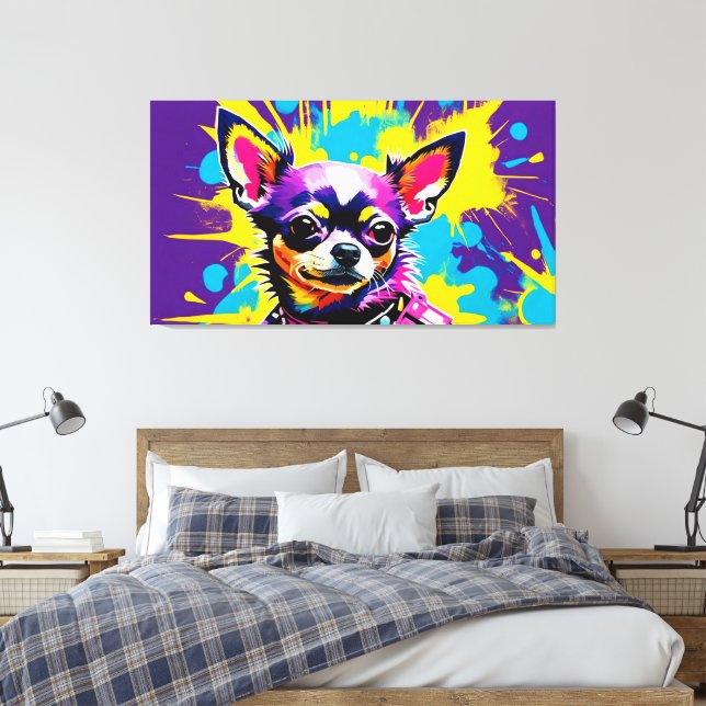 ABSTRAKT CHIUAHUA POPKONST CANVASTRYCK (Insitu (sovrum))