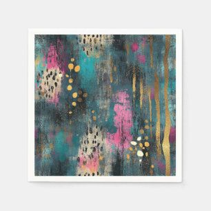 Abstrakt christmas teal rosa leopard mönster pappersservett