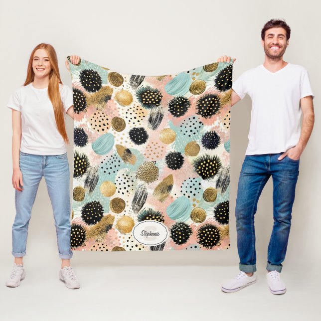 Abstrakt Circle Mönster - med Glitter & Speckles 2 Fleecefilt (På plats)