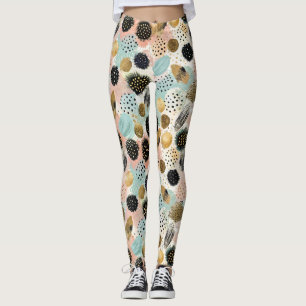 Abstrakt Circle Mönster - med Glitter & Speckles 2 Leggings