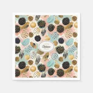 Abstrakt Circle Mönster - med Glitter & Speckles 2 Pappersservett