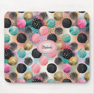 Abstrakt Circle Mönster - med Glitter & Speckles Musmatta