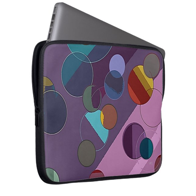 Abstrakt Circles and Ringar Electronics Bag Laptop Sleeve (Framsidan Höger)