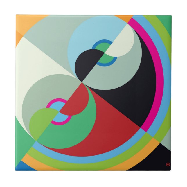 Abstrakt Circles Ceramic Tile Kakelplatta (Framsidan)