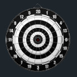 Abstrakt Circles in Black & White Darttavla<br><div class="desc">Abstrakt med cirkelgeometriska former i svartvitt.</div>