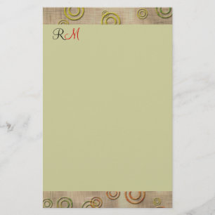 Abstrakt Circles Monogrammed Stationary-Mint-Grön Brevpapper