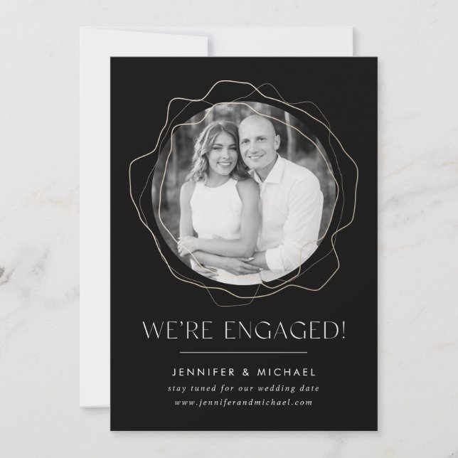 Abstrakt Circles Photo Förlovning-meddelande Inbjudningar (Framsida)