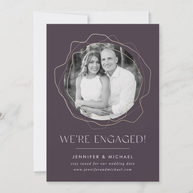 Abstrakt Circles Photo Förlovning-meddelande Inbjudningar (Framsida)