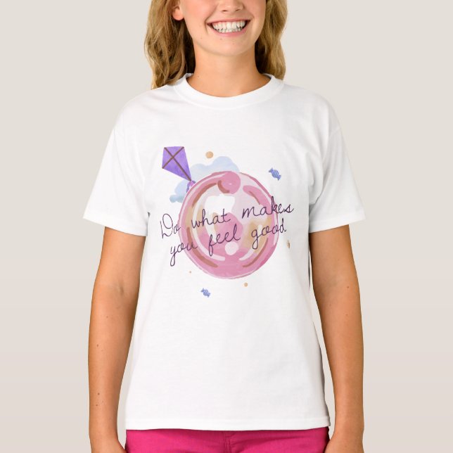 Abstrakt Circles Quote Watercolor Rosa T Shirt (Framsida)