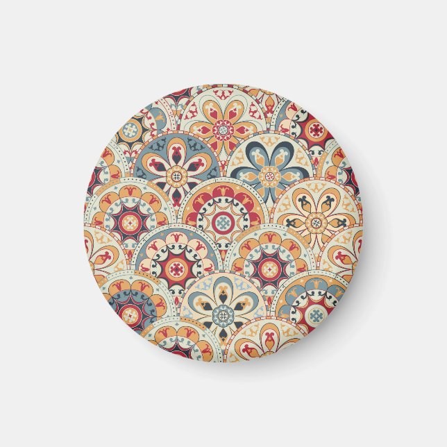 Abstrakt Circles: Trendig Färgad Tapet Magnet (Framsidan)